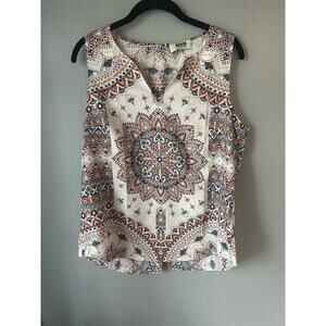 Verse Sleeveless BoHo Blouse Size Medium